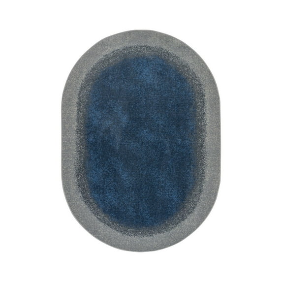 Grounded 7'8" x 10'9" Oval Area Rug In Color Marine-Color:Marine,Material:Nylon