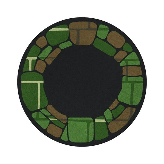 Joy Carpets 2076E-01 7 ft. 7 in. Grounded Children Rounded Children Round Rug Meadow