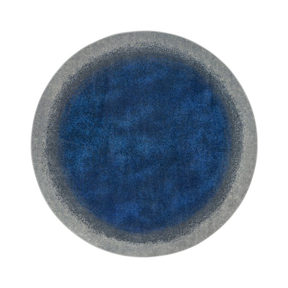 Grounded 5'4" Round Area Rug In Color Marine-Color:Marine,Material:Nylon