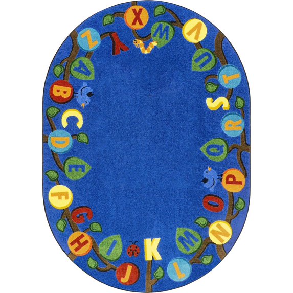 Joy Carpets Kid Essentials Learning Tree 7'8" x 10'9" Oval Area Rug in Color Multi