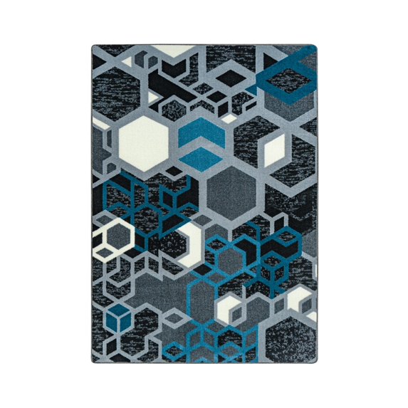 Structured 5'4" x 7'8" Area Rug In Color Sapphire-Color:Sapphire,Material:Nylon