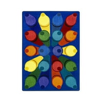 Colorific 5'4" x 7'8" Area Rug In Color Multi-Color:Multi,Material:Nylon