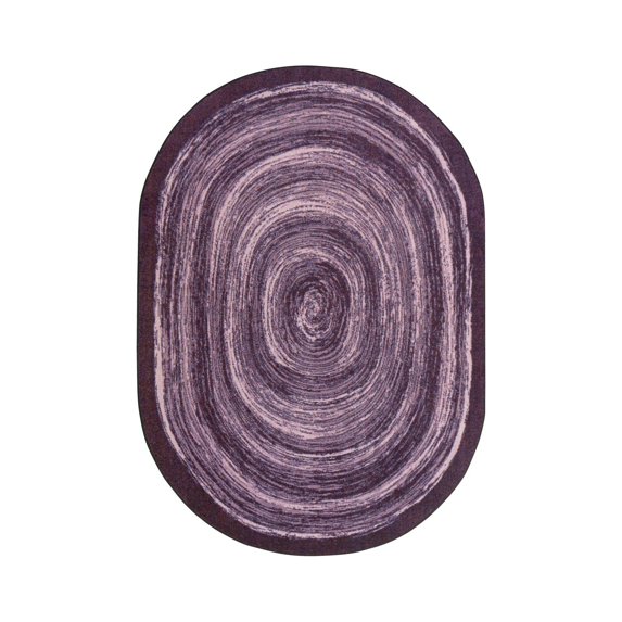 Feeling Fun 5'4" x 7'8" Oval area rug in color Purple