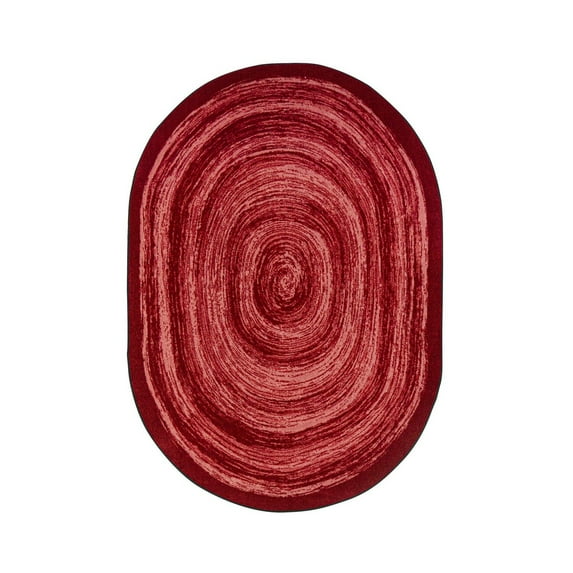 Feeling Fun 5'4" x 7'8" Oval Area Rug In Color Red-Color:Red,Material:Nylon