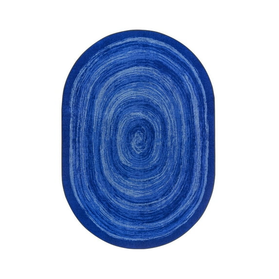 Feeling Fun 7'8" x 10'9" Oval area rug in color Blue