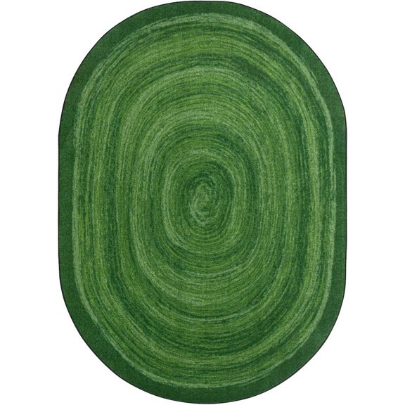 Feeling Fun 7'8" x 10'9" Oval Area Rug In Color Green-Color:Green,Material:Nylon
