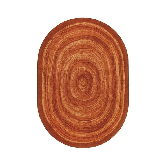 Feeling Fun 7'8" x 10'9" Oval Area Rug In Color Orange-Color:Orange,Material:Nylon