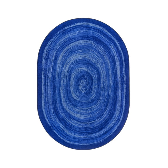 Feeling Fun 10'9" x 13'2" Oval area rug in color Blue