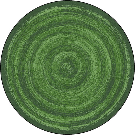 Joy Carpets Kid Essentials Feeling Fun 5'4" Round Area Rug in Color Green
