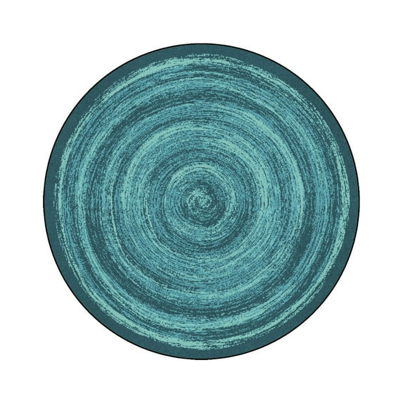 Feeling Fun 5'4" Round area rug in color Teal