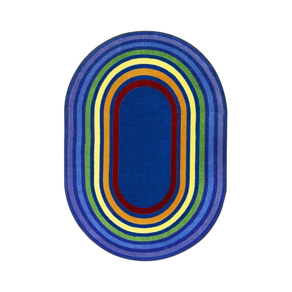 Rainbow Rings 7'8" x 10'9" Oval Area Rug In Color Multi-Color:Multi,Material:Nylon