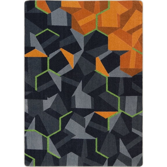 Joy Carpets Kid Essentials Stealth 7'8" x 10'9" Area Rug in Color Tangerine