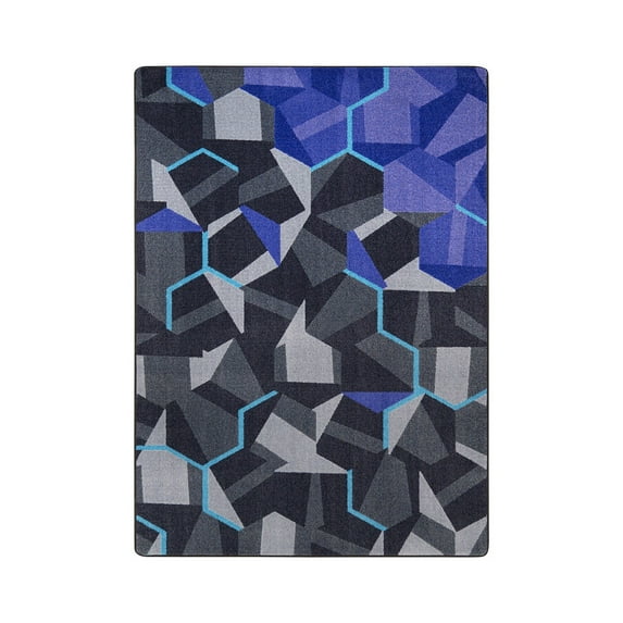 Joy Carpets Kid Essentials Indoor Makerspace / Learning Commons / Teen Rectangle Stealth 7'8" x 10'9" Area Rug In Color Violet