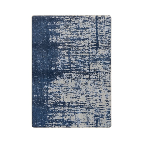 Joy Carpets Kid Essentials Canvas 78" x 109" Indoor Area Rug in Color High Tide