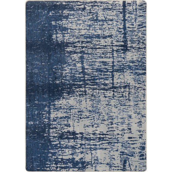 Joy Carpets Kid Essentials Canvas 78" x 109" Indoor Area Rug in Color High Tide