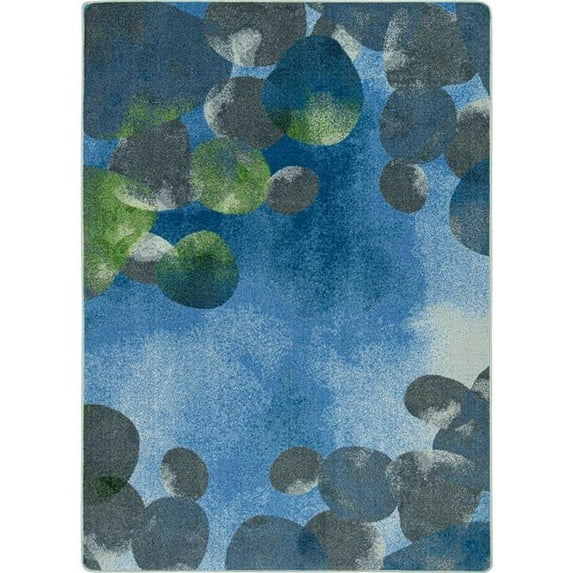 Joy Carpets Kid Essentials Riverstone 78" x 109" Indoor Area Rug in Color Blue