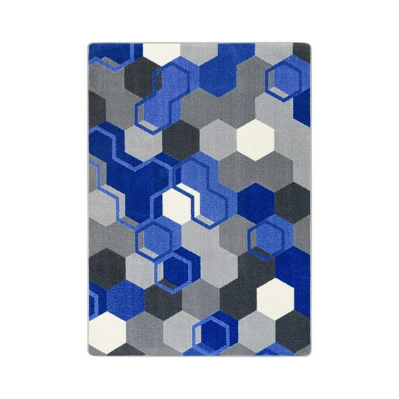 Joy CarpetsTeam Up 5'4" x 7'8" area rug in color Blue-Color:Blue,Material:Nylon