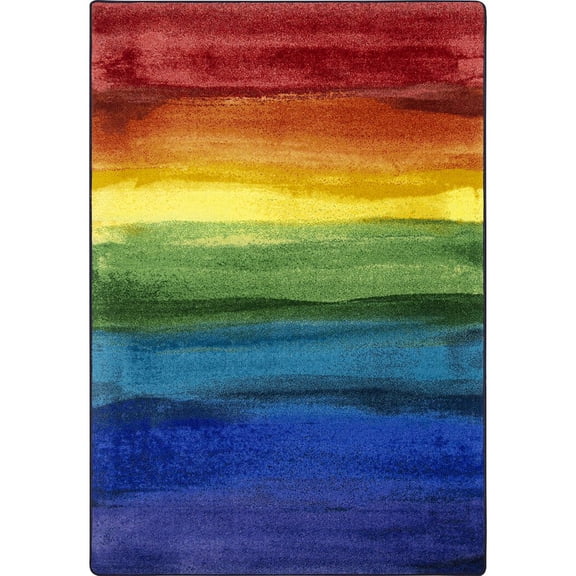 Joy Carpets Kid Essentials Rainbow Magic 7'8" x 10'9" Area Rug in Color Rainbow
