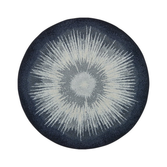 Rare Earth 7'7" Round Area Rug In Color Night Sky