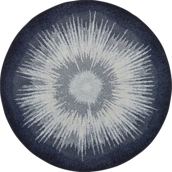 Joy Carpets Kid Essentials Rare Earth 5'4" Round Area Rug in Color Night Sky