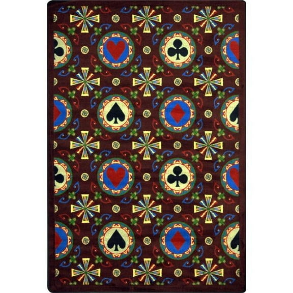 Games People Play - Gaming & Sports Area Rugs Stacked Deck, 3'10" x 5'4", Burgundy
