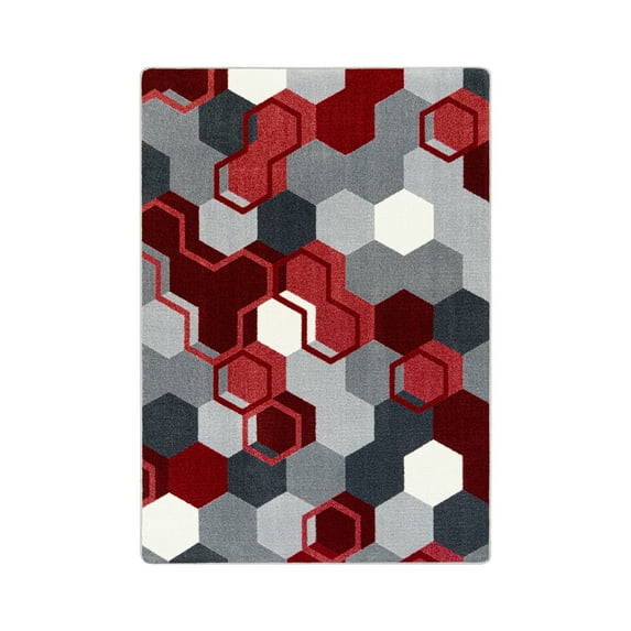 Team Up 3'10" x 5'4" Area Rug In Color Red