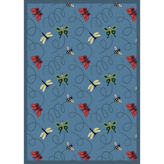 Wing Dings 3'10" x 5'4" Area Rug In Color Blue