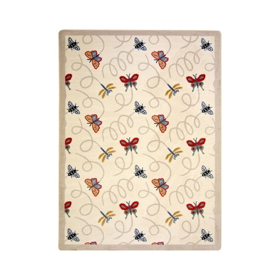 Wing Dings 5'4" x 7'8" Area Rug In Color Beige