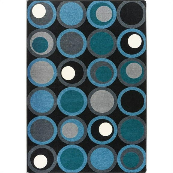 Joy Carpets  5 ft. 4 in. x 7 ft. 8 in. Circle Back Rectangle Area Rug Sapphire
