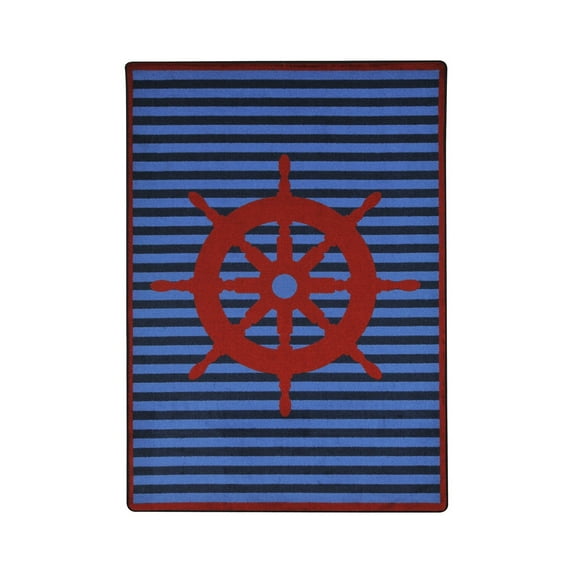 Set Your Course 5'4" x 7'8" Area Rug In Color Red