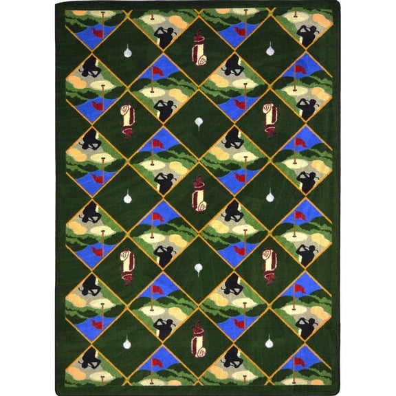 Joy Carpets Games People Play Spike N' Tee 7'8" x 10'9" Area Rug in Color Multi