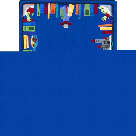 Joy Carpets 7 ft. 8 in. x 10 ft. 9 in. Discovery Books Rectangle Area Rug Multi Color