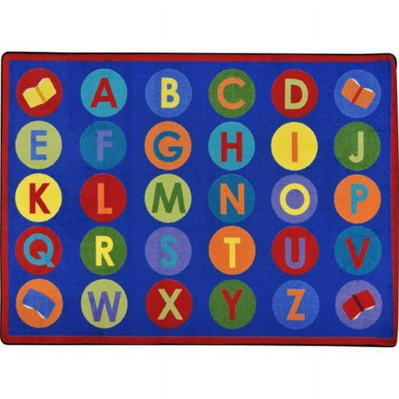 Joy Carpets  7 ft. 8 in. x 10 ft. 9 in. Kid Essentials Rectangle Library Dots Kids Rug Multicolor