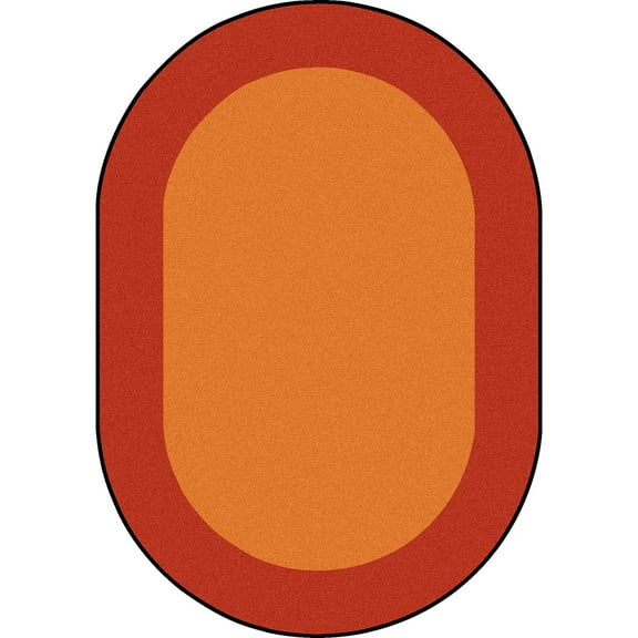 Joy Carpets All Around 7'8" x 10'9" Oval Area Rug In Color Orange