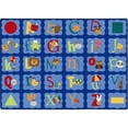 thumbnail image 1 of Joy Carpets Alphabet Blues 7'8" x 10'9" Area Rug In Color Multi, 1 of 7