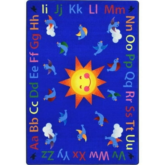 Joy Carpets Alphabet Tweet Classroom Seating Rectangle Rug Multi Color - 5 ft. 4 in. x 7 ft. 8 in.