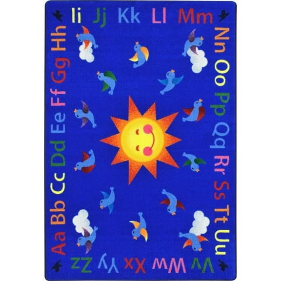 Joy Carpets Kid Essentials Alphabet Tweet Early Childhood Oval Rugs Multi Color - 7 ft. 8 in. x 10 ft. 9 in.