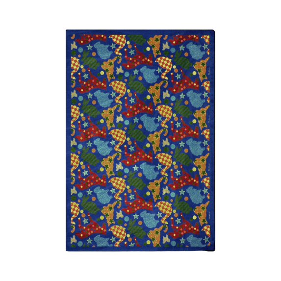 Joy Carpets 52B 3 ft. 10 in. x 5 ft. 4 in. Playful Pattern-Childrens Rectangle Animal Crackers Area Rug Multicolor