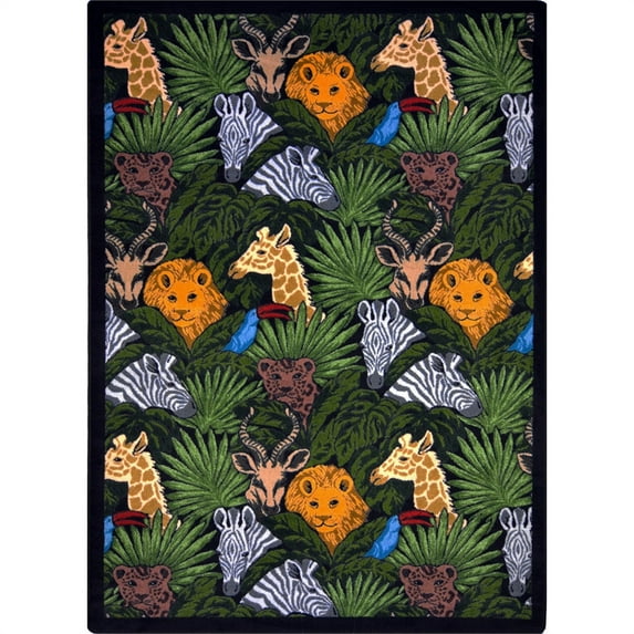 Joy Carpets Animal Hide & Seek 5'4" x 7'8" Area Rug In Color Multi