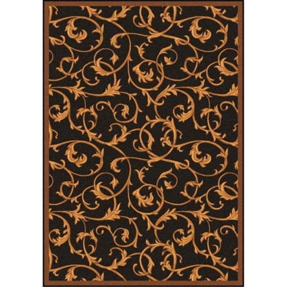 Joy Carpets Any Day Matinee Acanthus Rectangle Theater Area Rugs 02 Brown - 7 ft. 8 in. x 10 ft. 9 in.