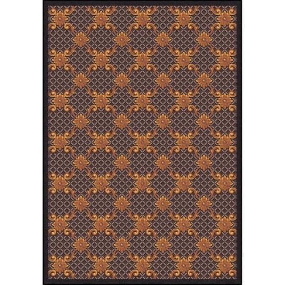 Joy Carpets Any Day Matinee Queen Anne Rectangle Theater Area Rugs 02 Brown - 3 ft. 10 in. x 5 ft. 4 in.