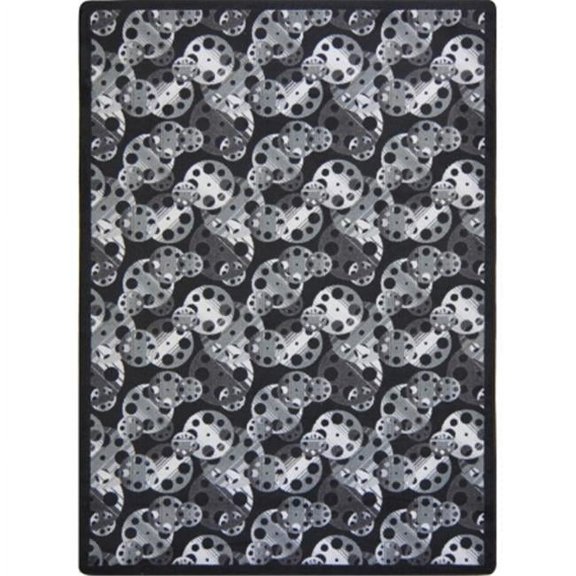Joy Carpets Any Day Matinee Reeling Rectangle Theater Area Rugs 01 Black - 3 ft. 10 in. x 5 ft. 4 in.