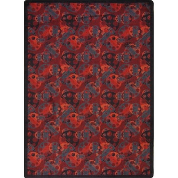 Joy Carpets Any Day Matinee Reeling Rectangle Theater Area Rugs 03 Burgundy - 7 ft. 8 in. x 10 ft. 9 in.