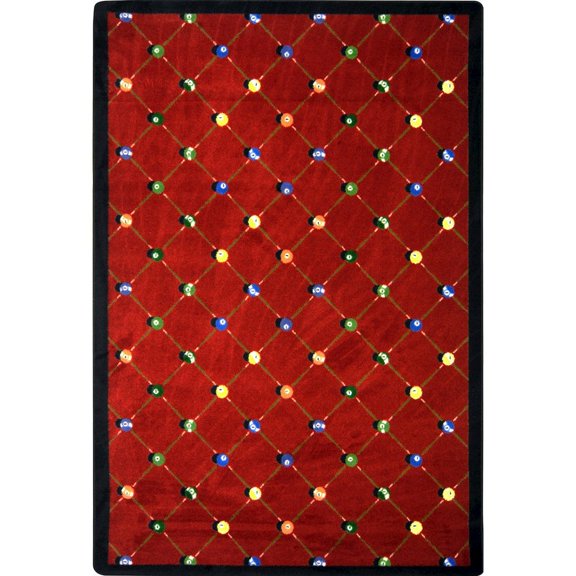Games People Play - Gaming & Sports Area Rugs Billiards, 3'10" x 5'4", Red