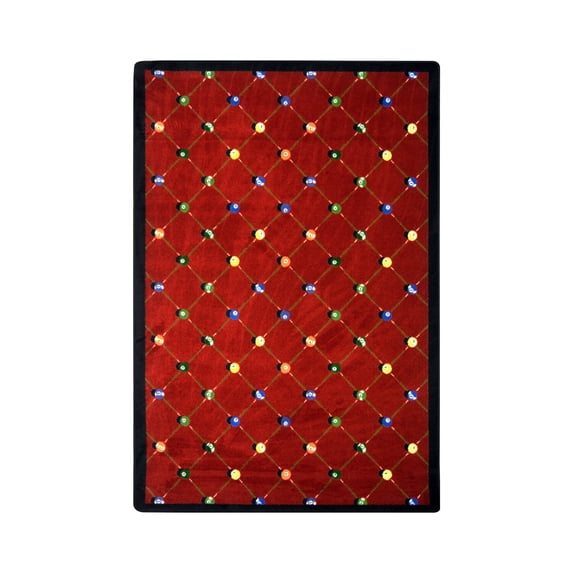 Games People Play - Gaming & Sports Area Rugs Billiards, 7'8" x 10'9", Red
