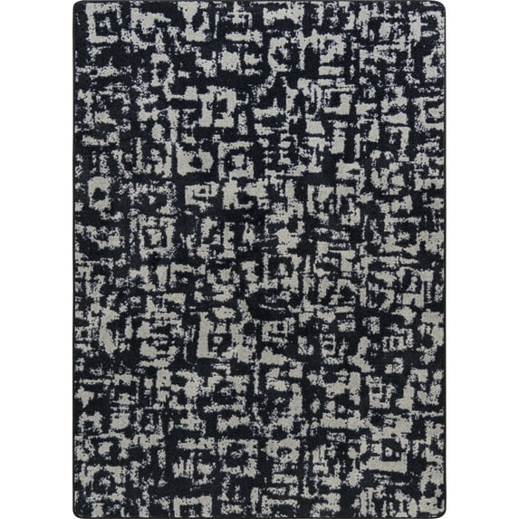Joy Carpets Block Print 3'10" x 5'4" Area Rug in color Onyx