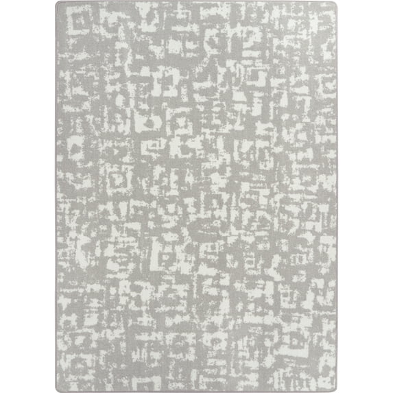 Joy Carpets Block Print 5'4" x 7'8" Area Rug in color Dove