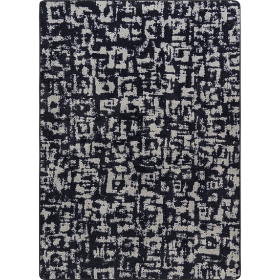 Joy Carpets Block Print 5'4" x 7'8" Area Rug in color Onyx