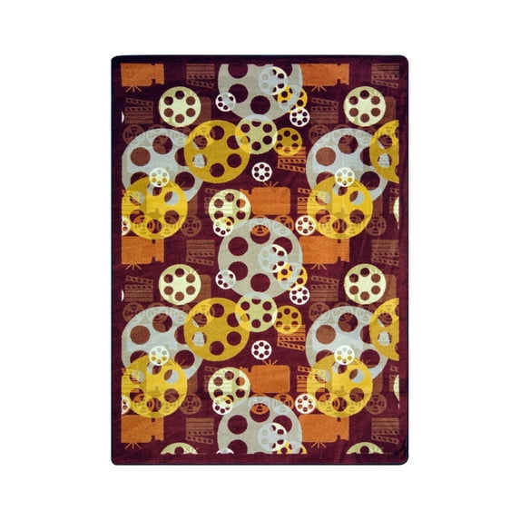 Blockbuster 7'8" x 10'9" Area Rug In Color Burgundy