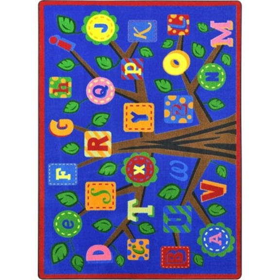 Joy Carpets  Bold Alphabet Leaves Classroom Circle Time Rectangle Rug 5 ft. 4 in. x 7 ft. 8 in.